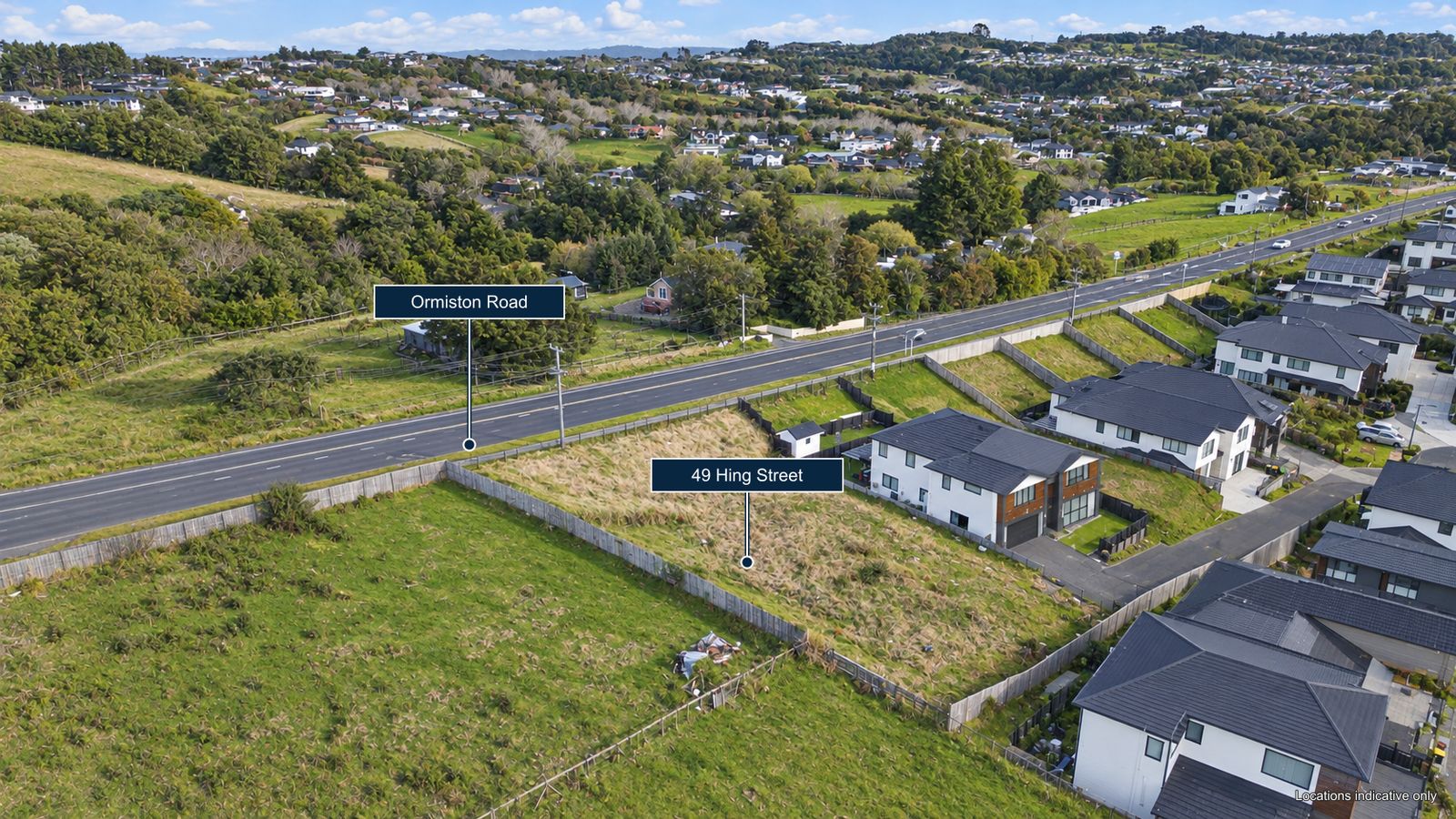 Ormiston Road location context — 49 Hing Street, Flat Bush, Manukau